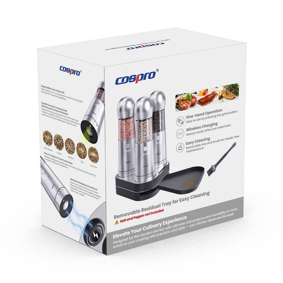 Other - Cospro Electric Salt and Pepper Grinder Set - Silver
